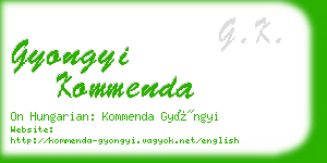 gyongyi kommenda business card